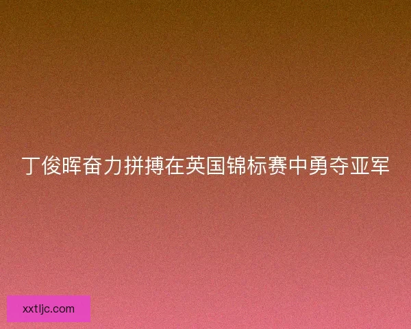 丁俊晖奋力拼搏在英国锦标赛中勇夺亚军